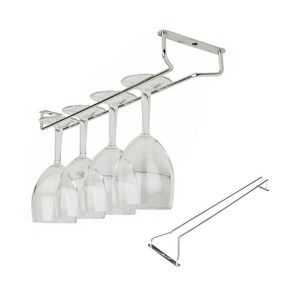 Suporte Para Copos de Vinho Metálico Preto, 1 Linha