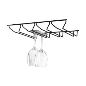 Suporte para Copos de Vinho Preto, 4 Linhas
