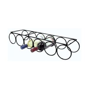 Suporte Para Garrafas Metálico, Preto, 6 Furos