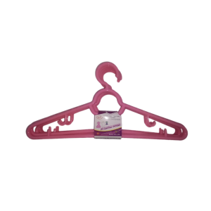 Jogo de 5 Cabides Plásticos  42cm Rosa