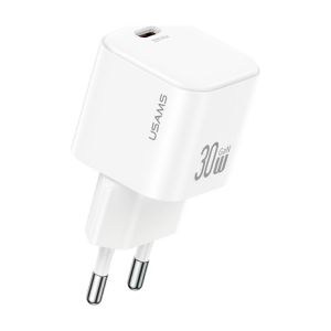 Kit Carregador USAMS Fast Charge JO01 30W CC262 + Cabo Type-C SJ711 1m, Branco