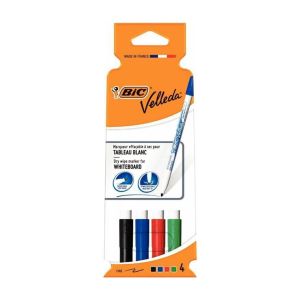 Marcador Bic Velleda Fine, 4 un