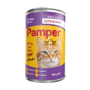Comida para Gatos Pamper Turkey, 385 g