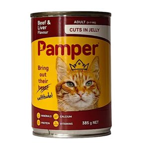 Comida para Gatos Pamper Beef & Liver, 385 g