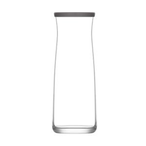 Garrafa Vidro Lisa Com Tampa Cinza Silicone Vera GB LAV, 1.2 L