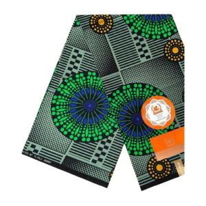 Capulana Africana Premium Flygle Estampa Geométrica Verde & Azul by PUSHTI